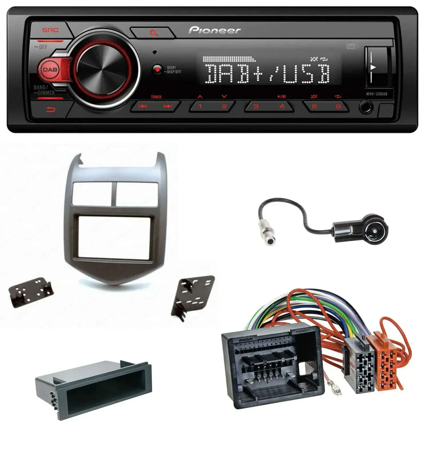Автомагнитола для Chevrolet Aveo/Sonic Pioneer 1-DIN, DAB, USB, AUX, MP3