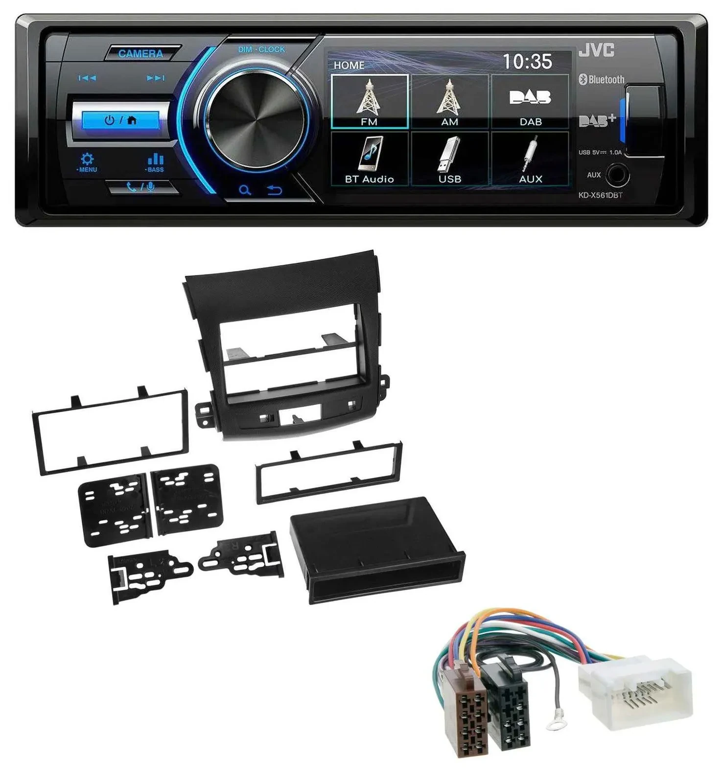 Автомагнитола для Citroen C-Crosser / Mitsubishi Outlander JVC Bluetooth USB DAB MP3