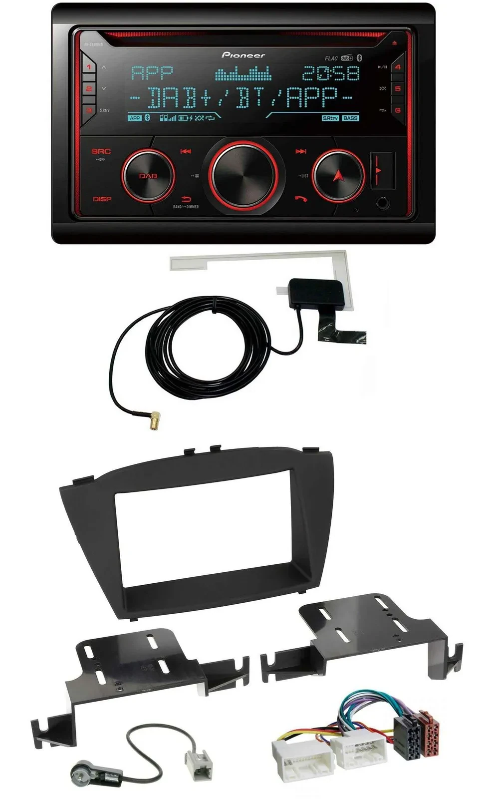 Pioneer 2DIN MP3 DAB USB CD Bluetooth Autoradio für Hyundai ix35 (ab 2013)