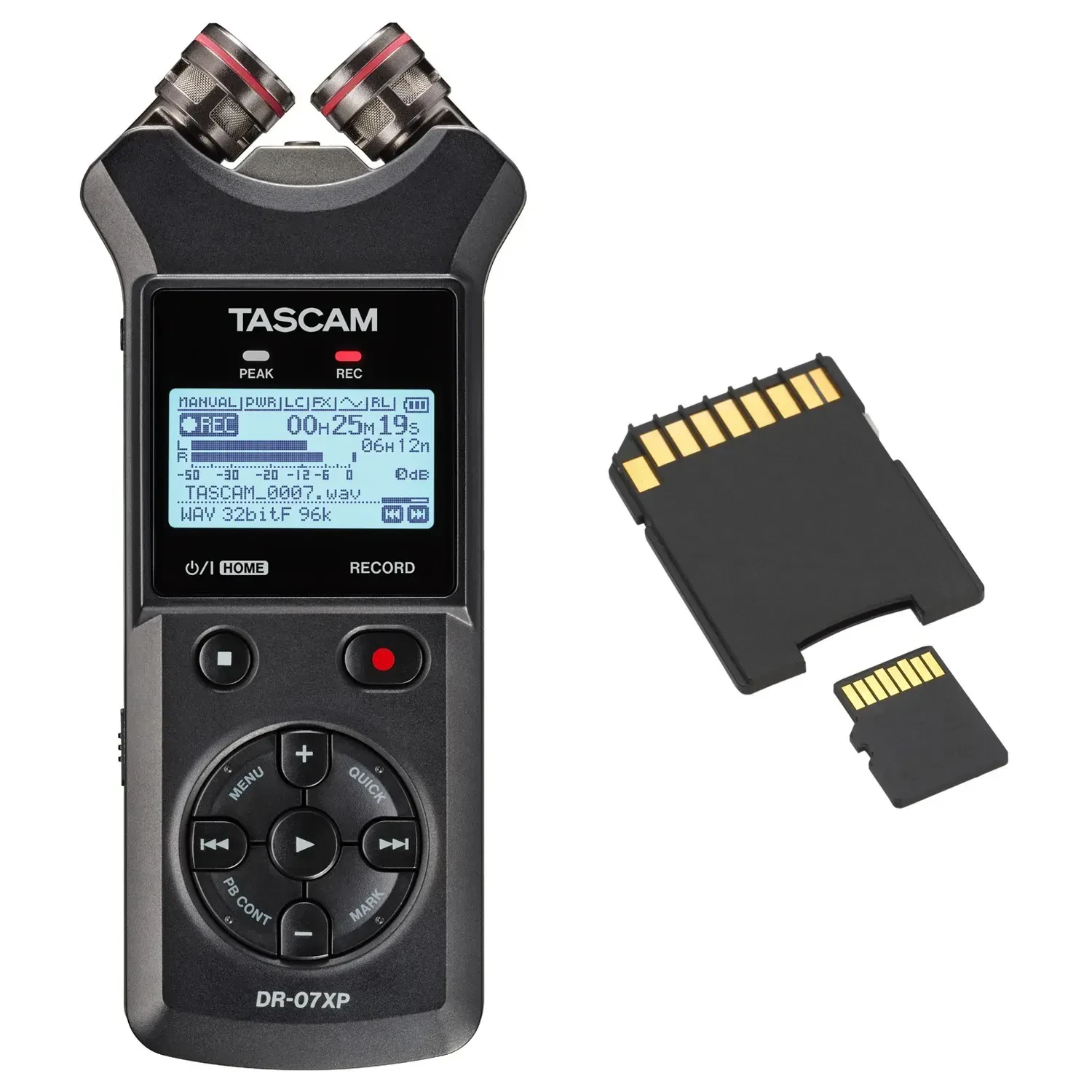 Рекордер Tascam DR-07XP с картой памяти