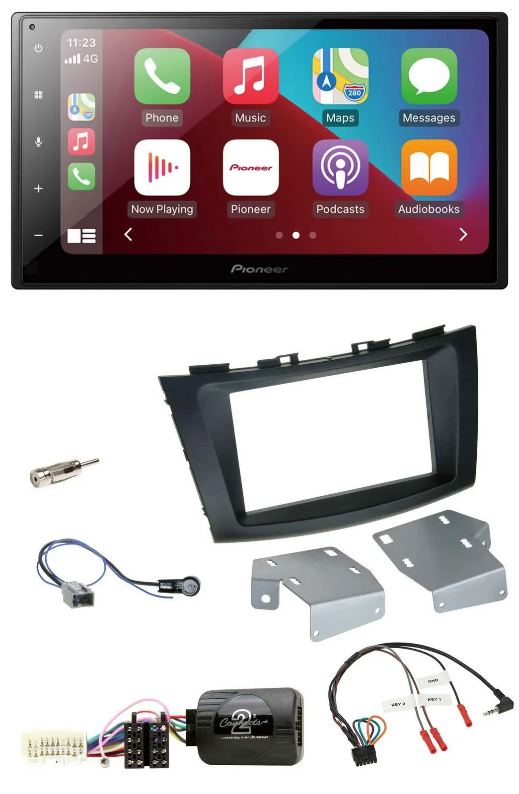 Pioneer USB Lenkrad DAB 2DIN Bluetooth Autoradio für Suzuki Swift ab 2011