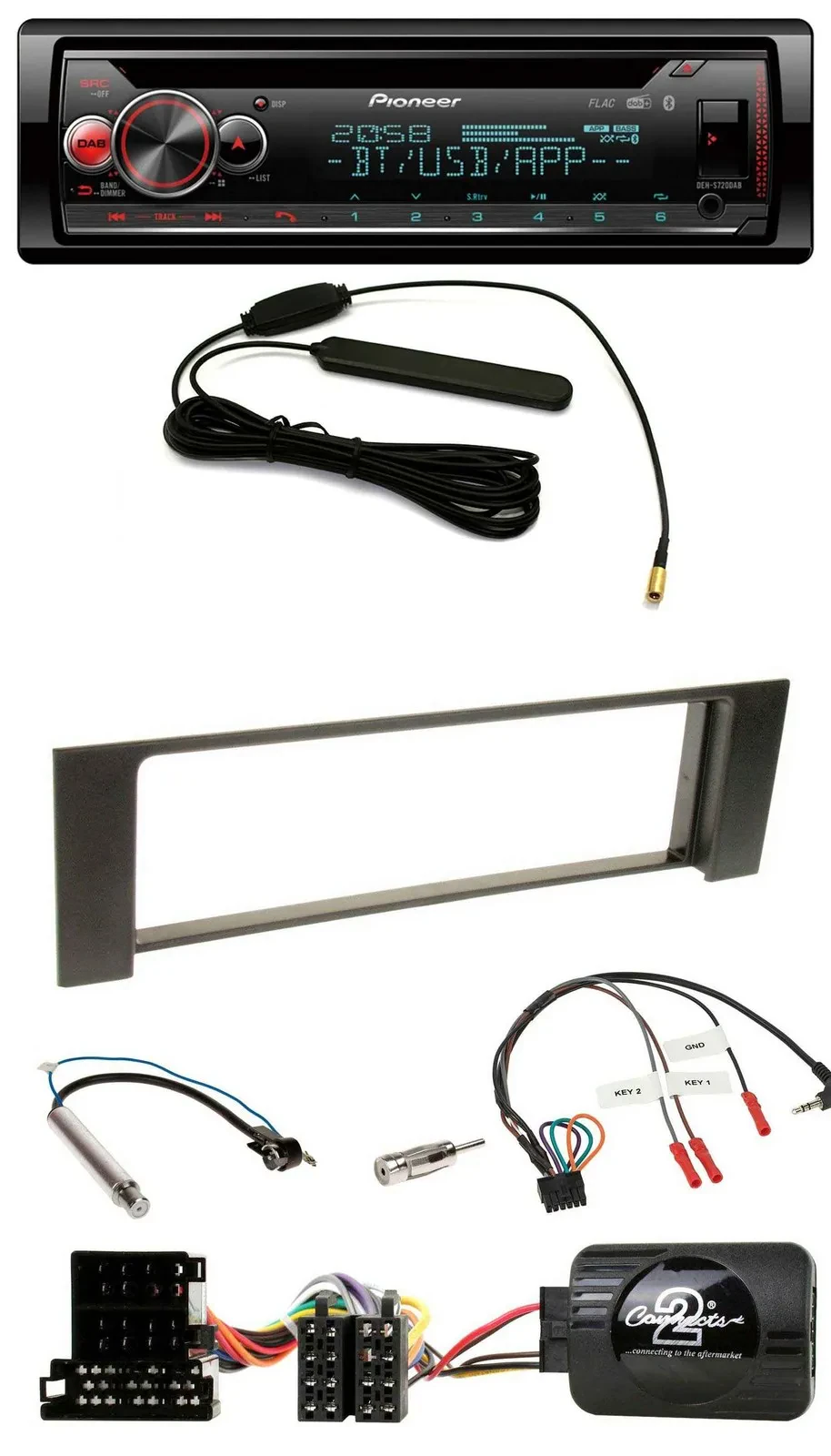 Pioneer USB DAB Lenkrad Bluetooth CD Autoradio für Audi A4 2000-2004 ISO
