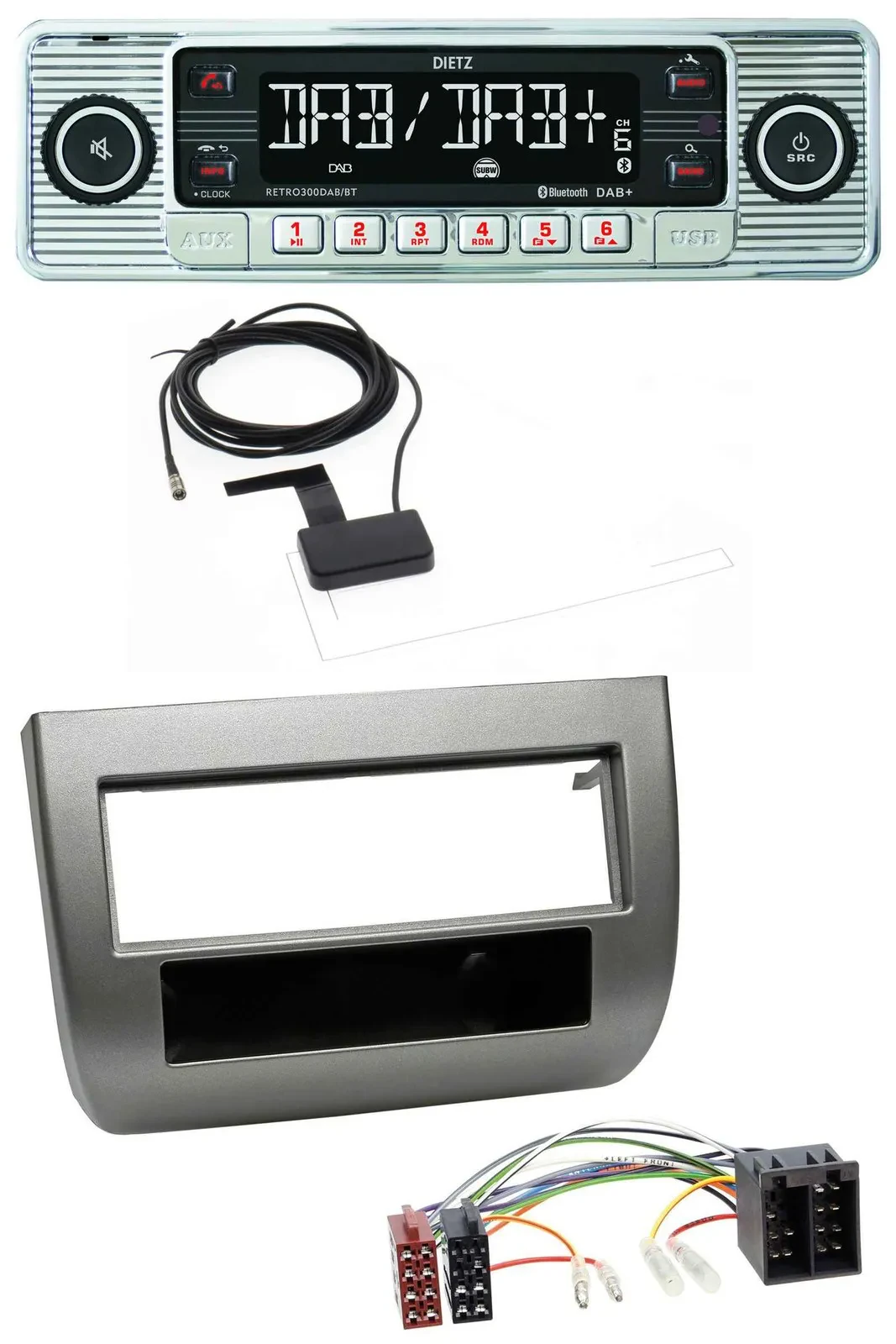 Dietz Bluetooth USB MP3 DAB Autoradio für Lancia Y 843 03-11 dunkelsilbermetalli