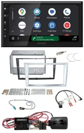 Автомагнитола Kenwood 2DIN, DAB, Bluetooth, USB, для Opel Corsa D, матовый хром (с 2009 г.)