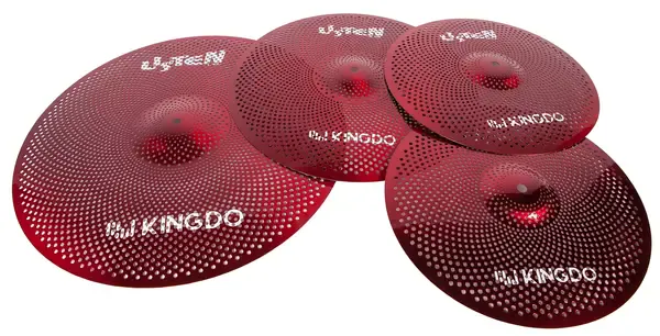 Набор тарелок для барабанов KINGDO LOW VOLUME SET 14"+16"+20" RED