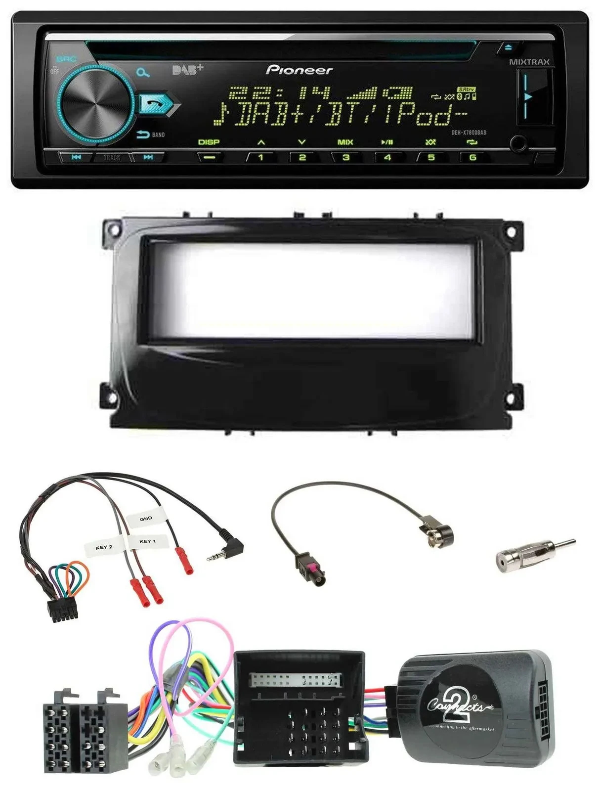 Pioneer DAB Lenkrad CD USB Bluetooth Autoradio für Ford Galaxy Focus C-Max Can a