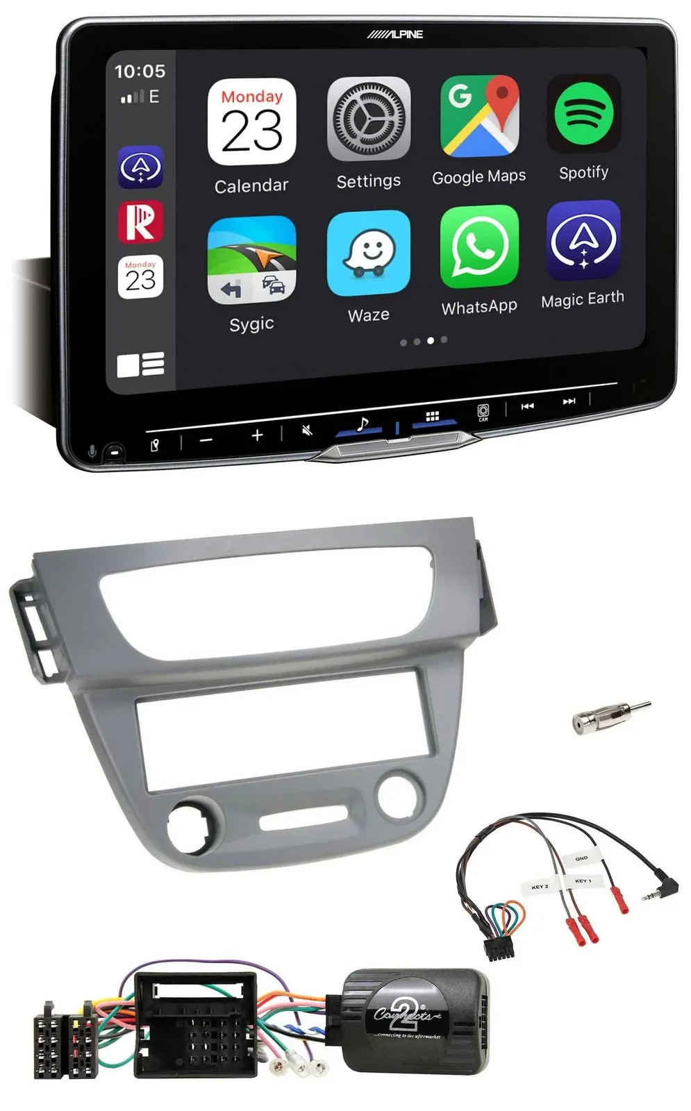 Автомагнитола для Renault Megane III (2009–2012) Alpine Bluetooth USB DAB серый