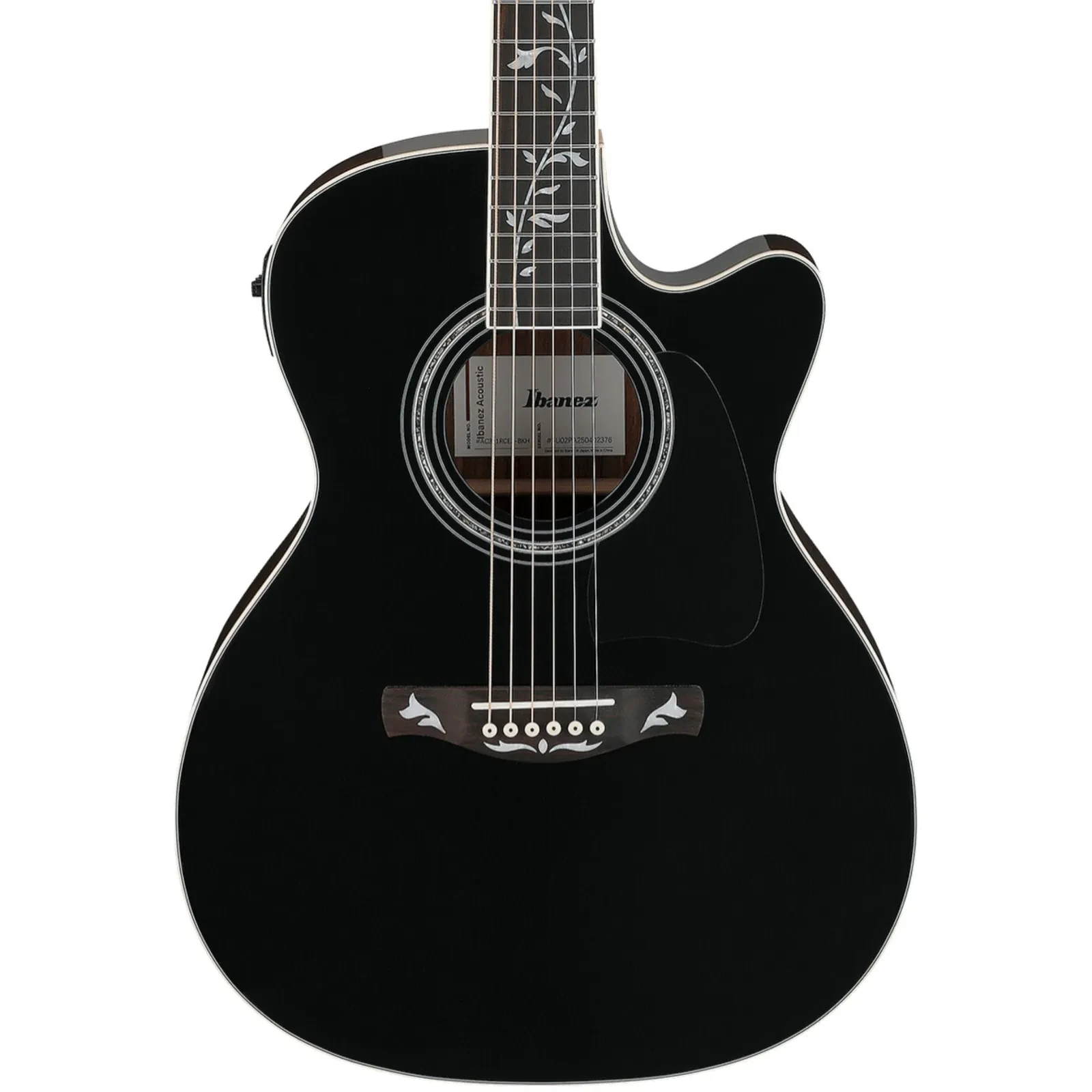 Ibanez AC391CE Artwood Grand Concert Acoustic-Electric Guitar, Black