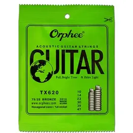 Струны для акустической гитары Orphee TX-620 75/25 Phosphor Bronze 10-47