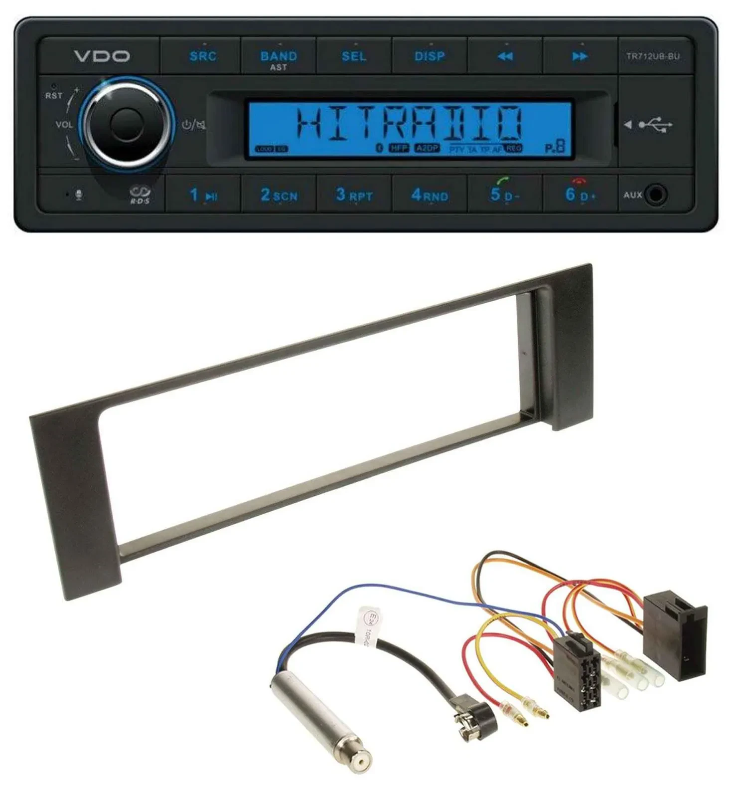 Автомагнитола для Audi A4 (B6, 2000–2004) VDO Bluetooth, USB, AUX, MP3, ISO