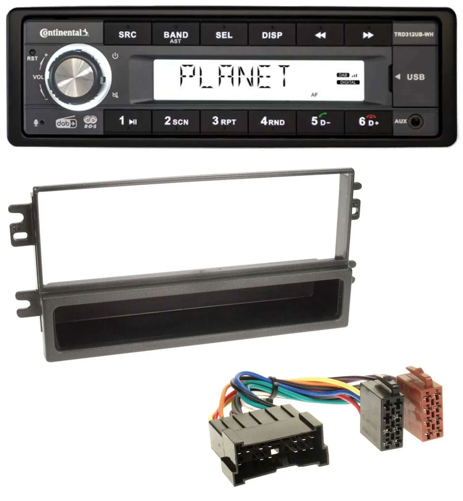Continental USB 1DIN AUX DAB MP3 Autoradio für Kia Carnival 01-06 Carens ab 03
