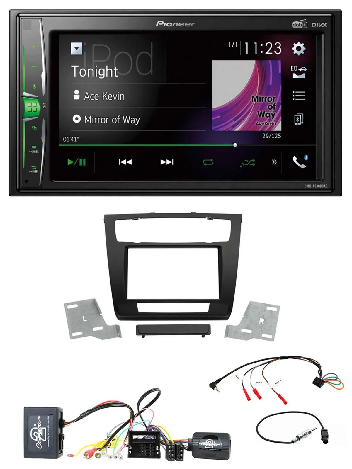 Автомагнитола для BMW 1 Series Pioneer 2DIN, DAB, USB, Bluetooth, поддержка управления с руля