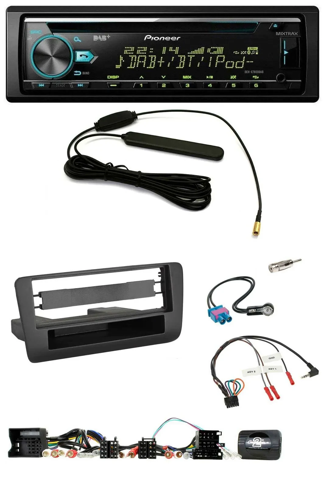 Pioneer CD MP3 Lenkrad DAB USB Autoradio für Audi A1 (2010-2019)