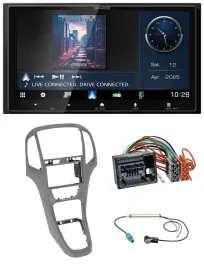 Kenwood Bluetooth 2DIN USB DAB MP3 Autoradio für Opel Astra J ab 09 Titangrau