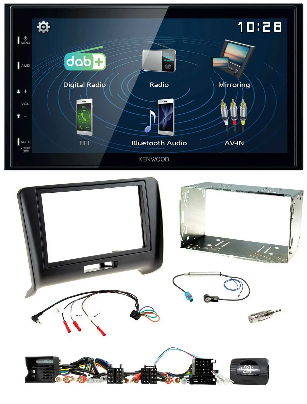 Автомагнитола для Audi TT 2006-2014 Kenwood 2DIN Bluetooth USB DAB