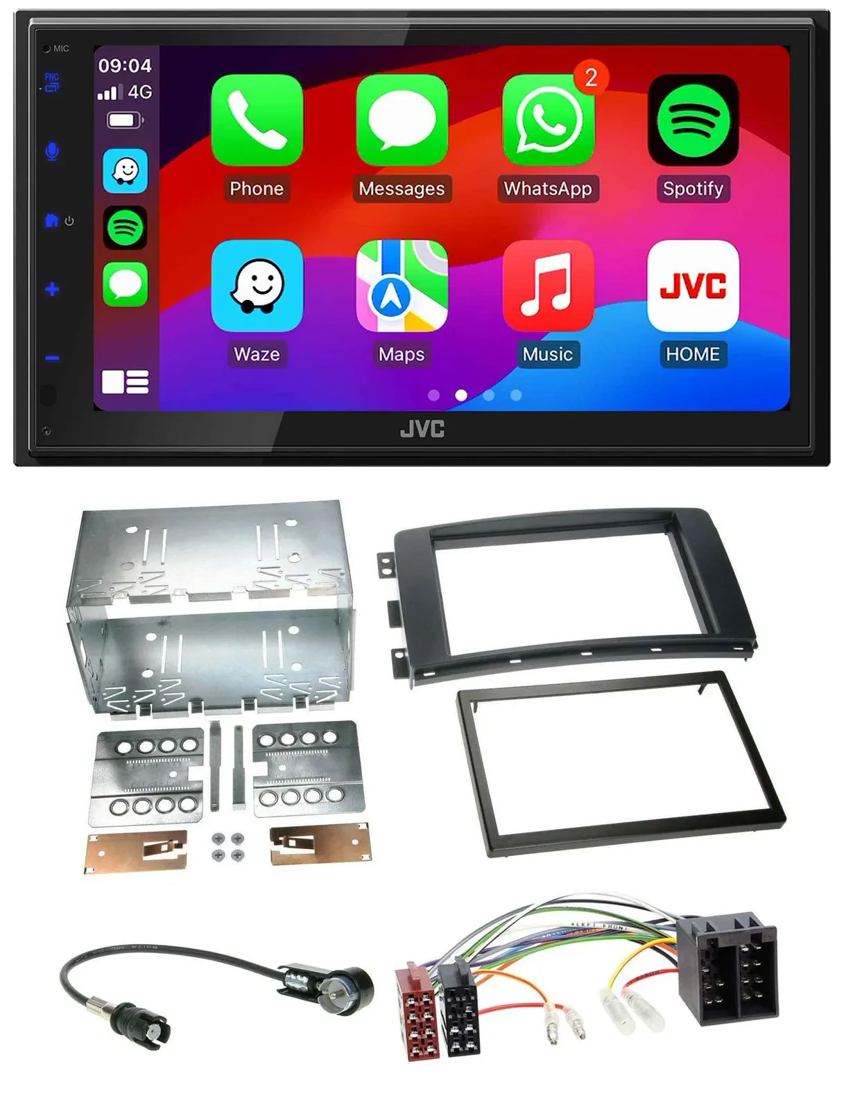 JVC Bluetooth USB MP3 2DIN DAB Autoradio für Smart ForFour 04-06 ForTwo 07-10 IS