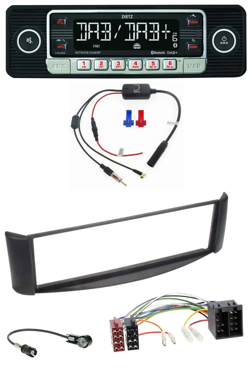 Dietz MP3 DAB Bluetooth USB Autoradio für Smart ForTwo (1998-2007)