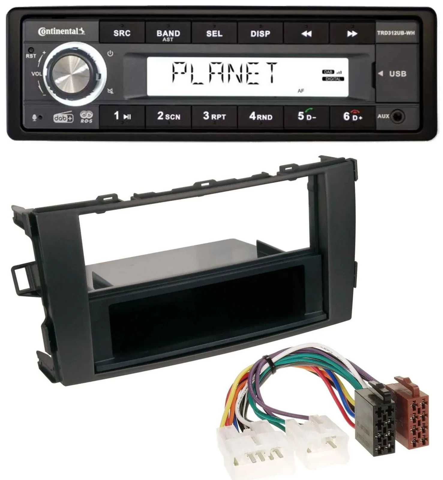 Continental USB 1DIN AUX DAB MP3 Autoradio für Toyota Auris (ab 2007)