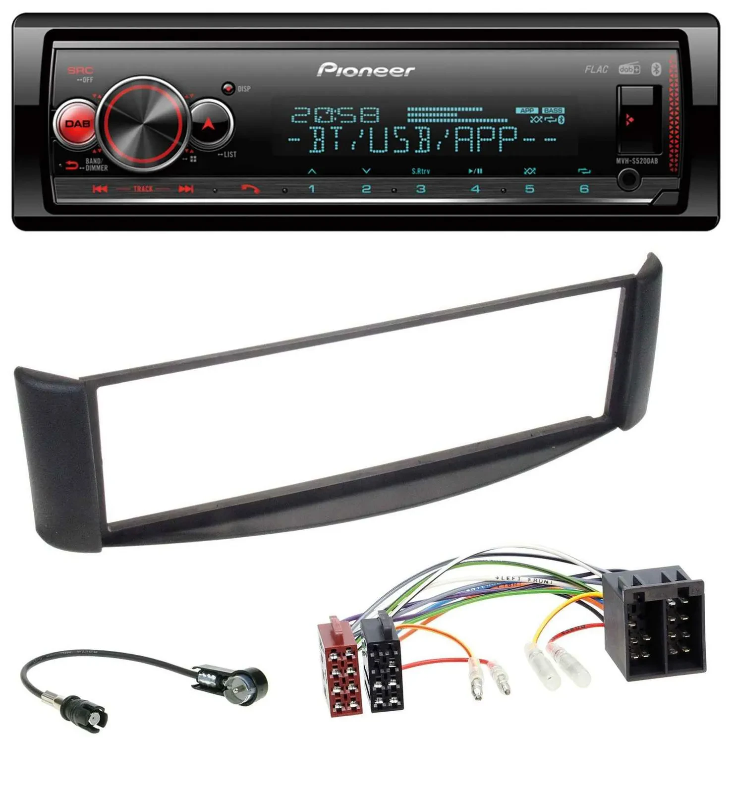 Автомагнитола для Smart ForTwo (1998–2007) Pioneer Bluetooth, USB, MP3, DAB