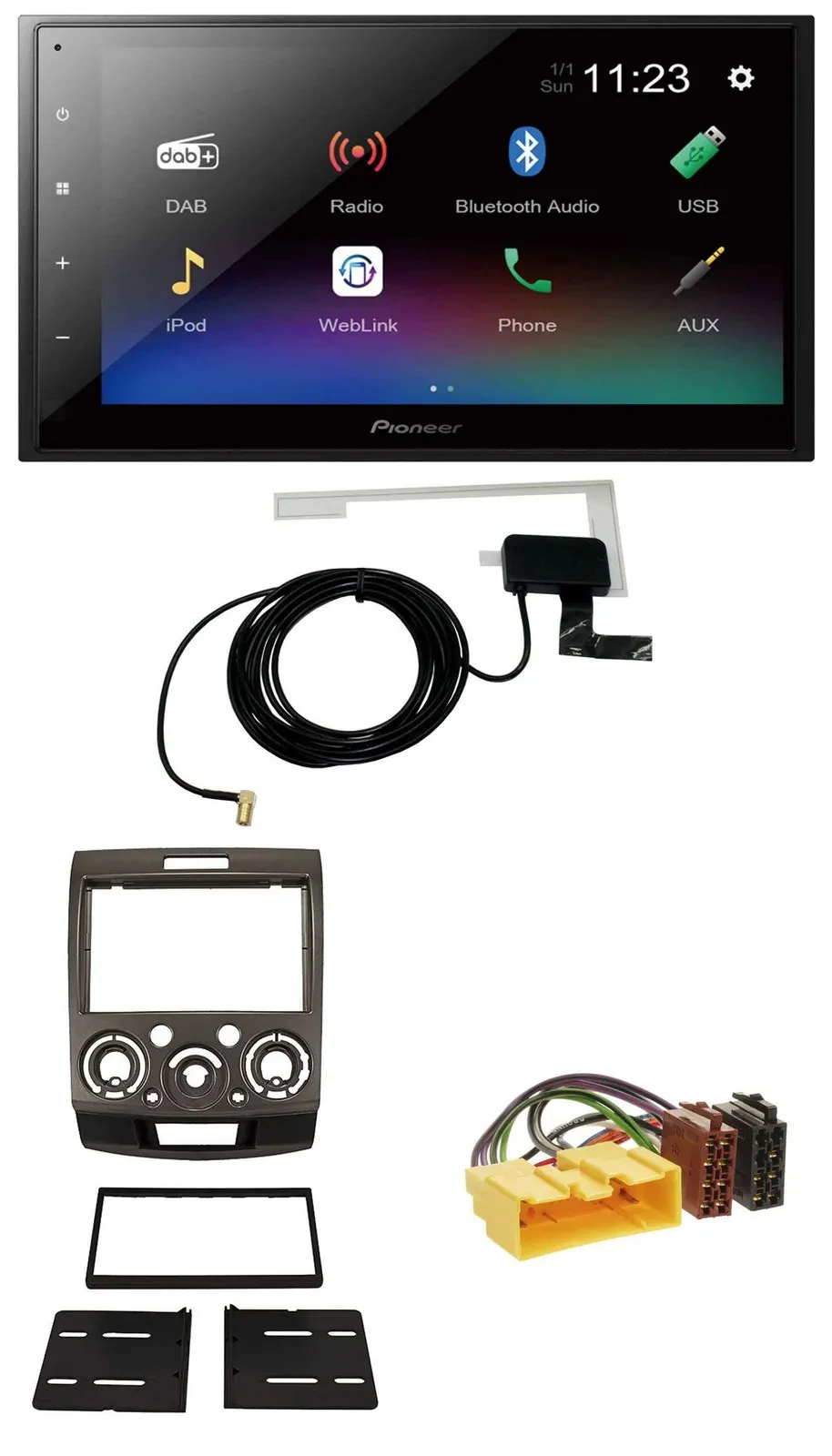 Pioneer DAB MP3 Bluetooth 2DIN USB Autoradio für Ford Ranger Mazda BT50 ab 06