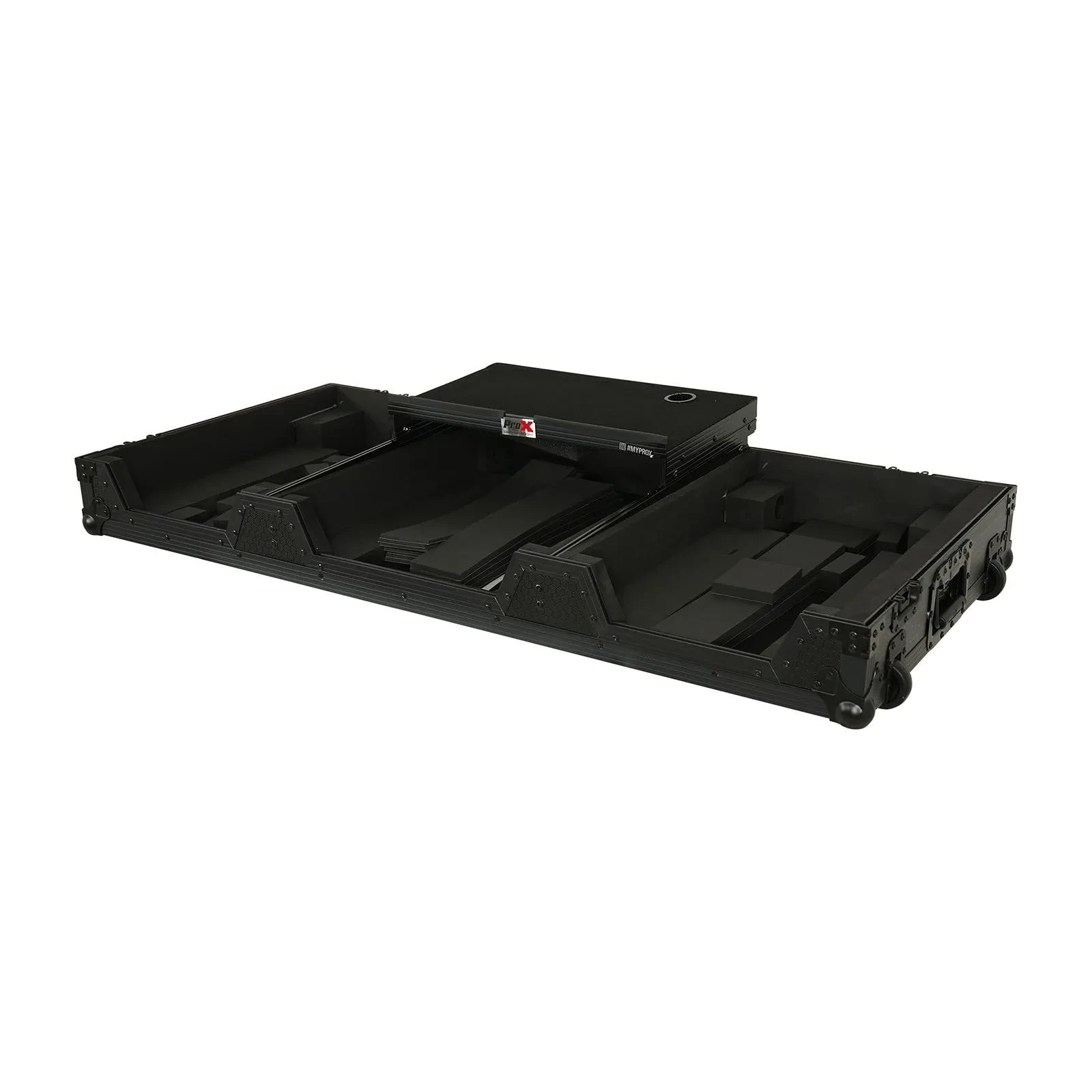 Кейс для музыкального оборудования ProX XS-CDM3KV10A9 WLTBL полностью черный, с колесами и полкой для ноутбука