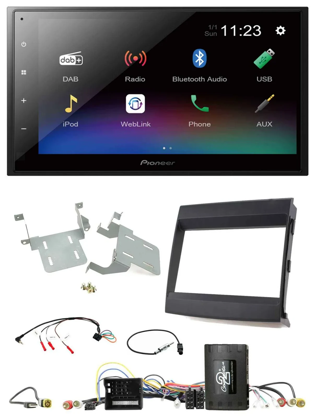 Pioneer USB Bluetooth DAB 2DIN Lenkrad Autoradio für Porsche Cayenne 11-16 Infoa