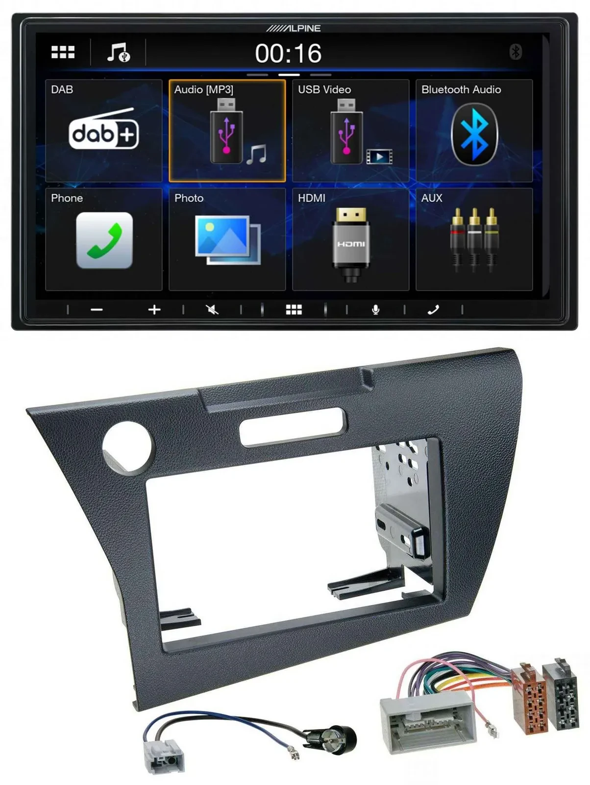Автомагнитола Alpine 2DIN, Bluetooth, MP3, DAB, USB для Honda CR-Z (с 2010)