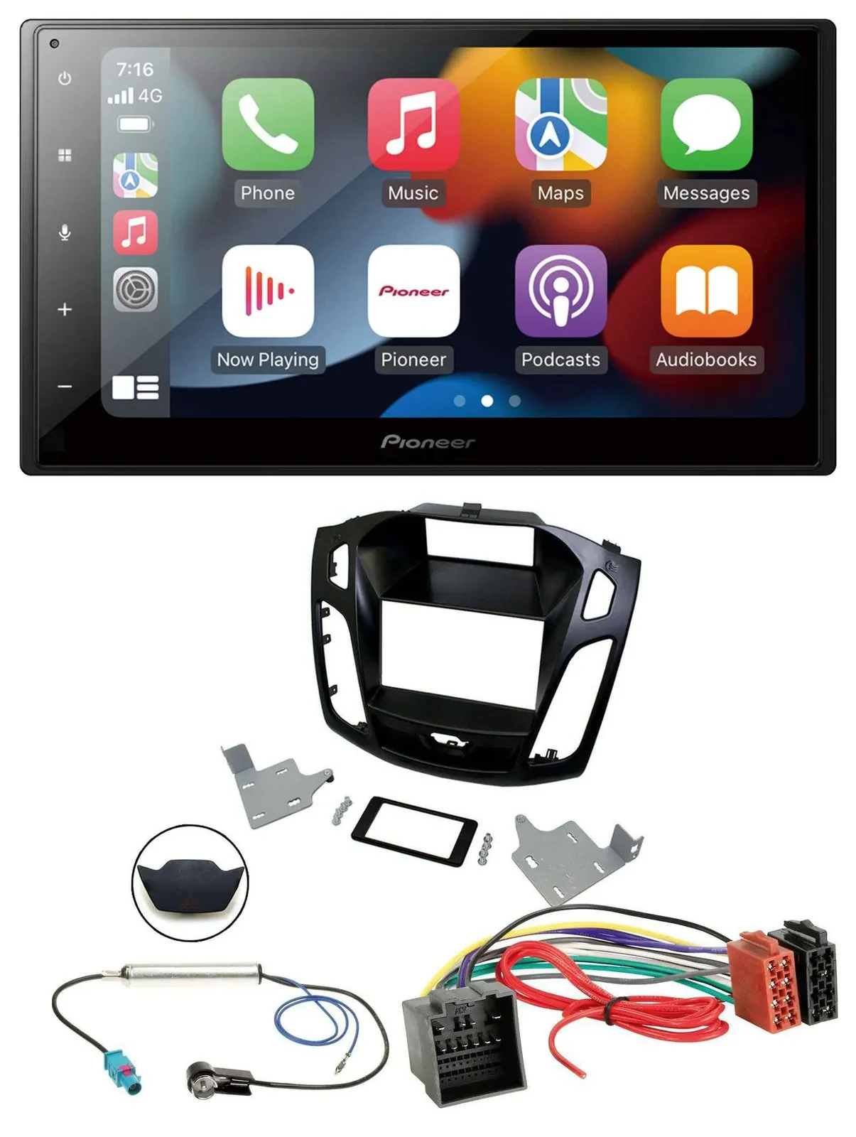 Pioneer DAB Bluetooth 2DIN USB MP3 Autoradio für Ford Focus ab 2018 schwarz