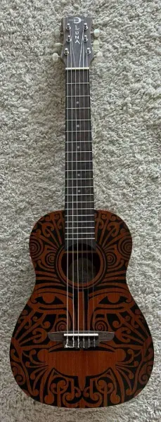 Luna UKE TRIBAL 6 All Mahogany 6-String Baritone Size Acoustic Guitar Ukulele