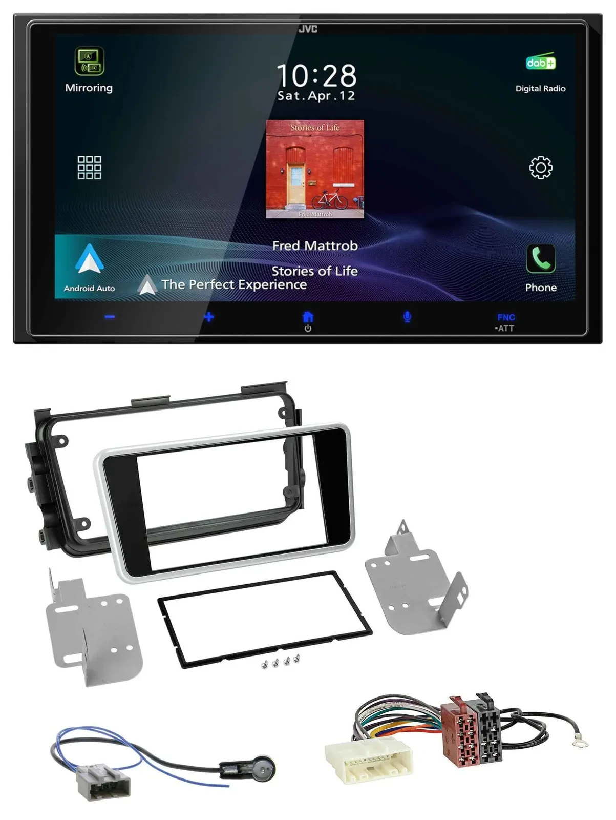 JVC USB Bluetooth 2DIN DAB MP3 Autoradio für Nissan Micra ab 2017 schwarz glänze