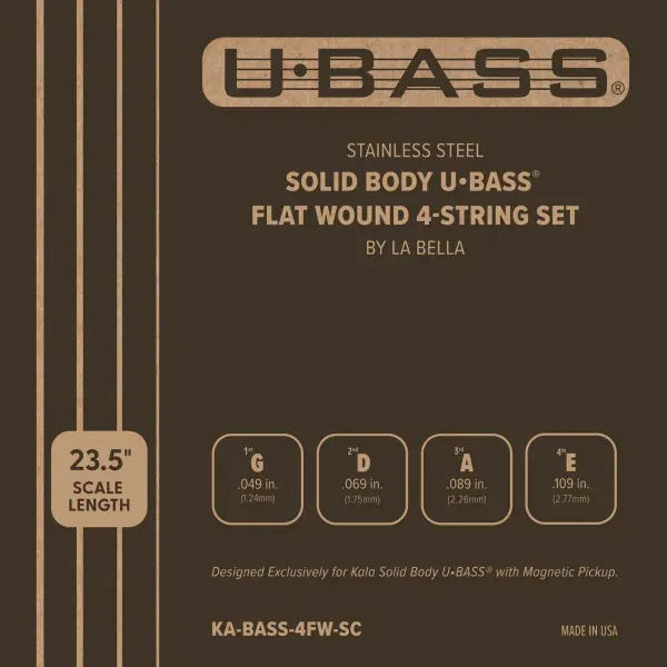 KALA U-Bass Solid Body Flatwound String Set, 4-String (by La Bella)