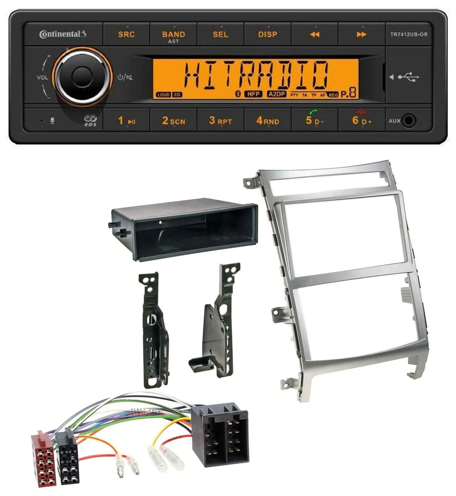 Continental MP3 Bluetooth AUX USB Autoradio für Hyundai ix55 (2009-2012) silber