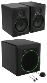 Pair Mackie CR8BT 8" Powered Studio Monitors w/Bluetooth/Tone Control+8" Sub