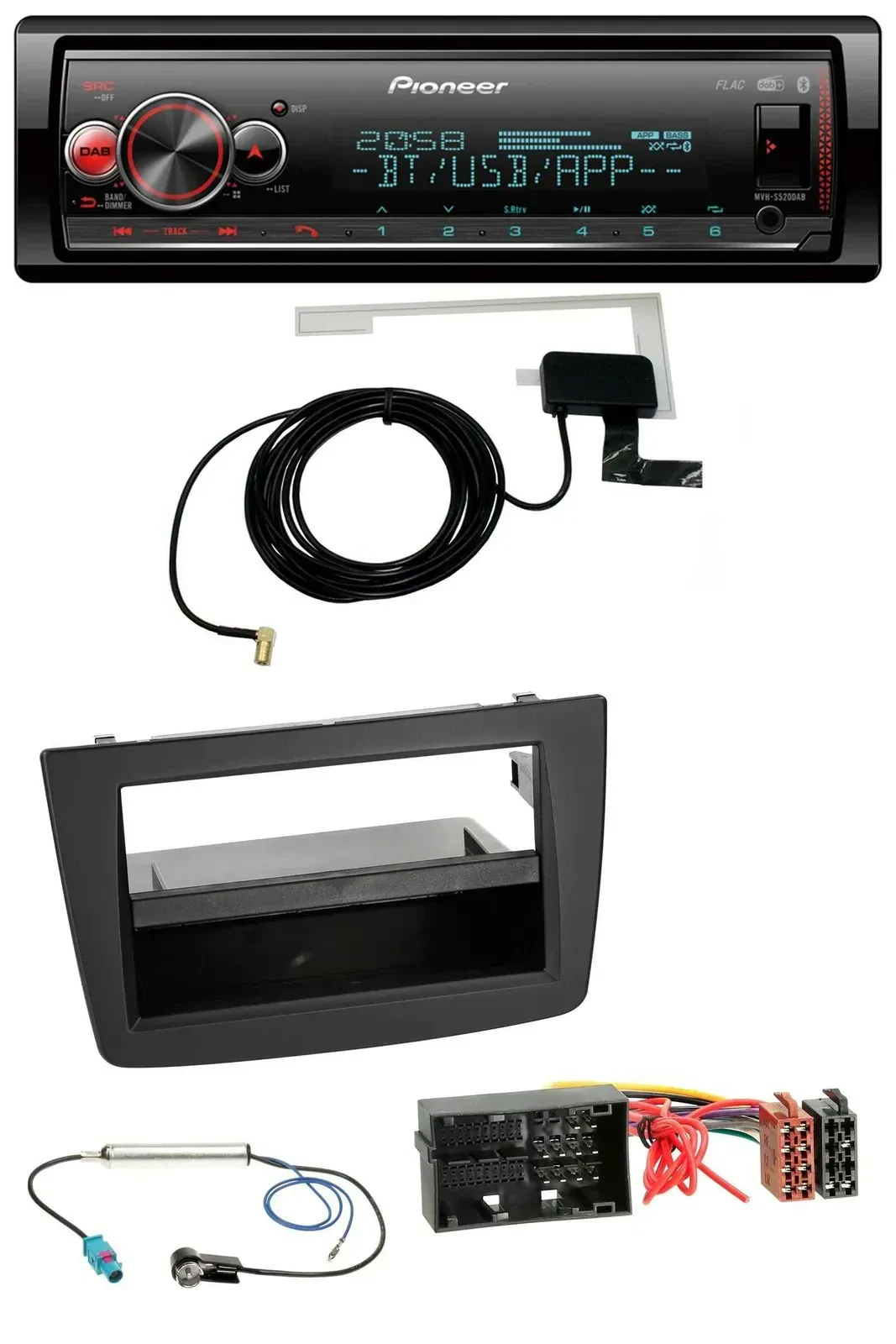 Автомагнитола Pioneer Bluetooth DAB USB MP3 для Alfa Romeo Mito 955 (с 2014), черная