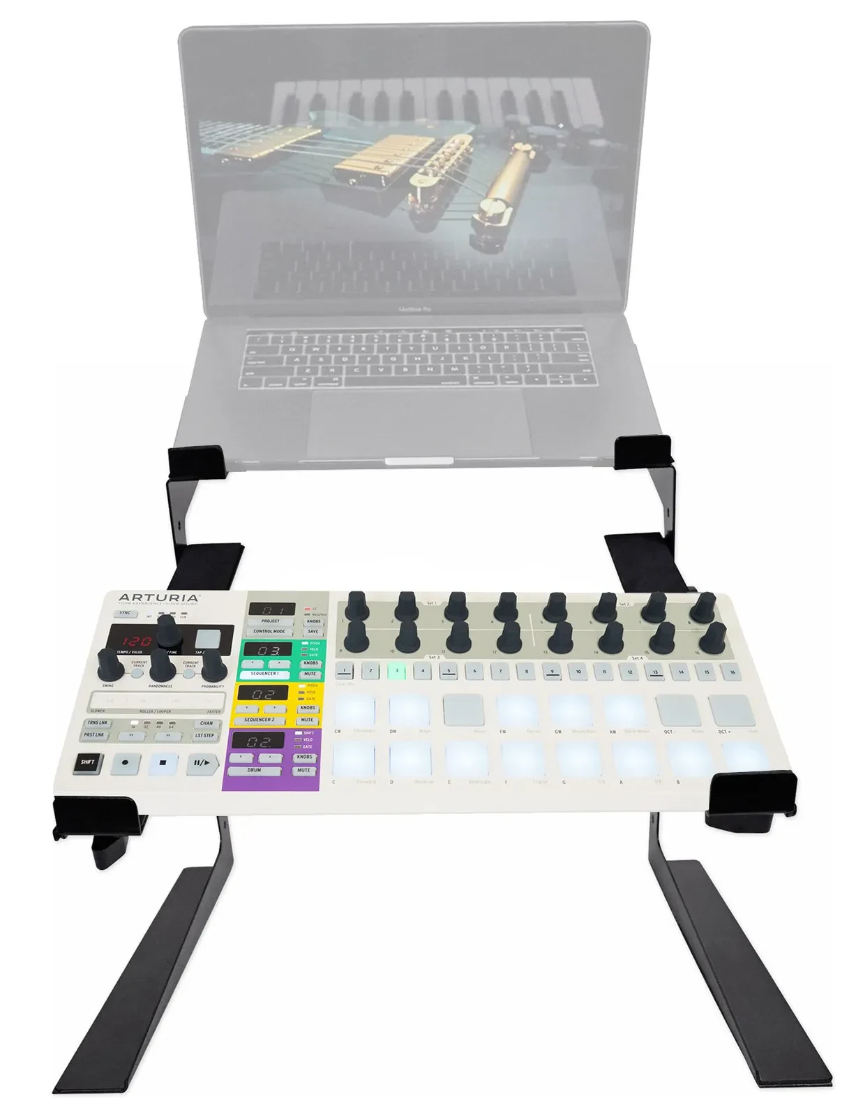 Arturia BeatStep Pro Sequencer Midi USB DJ Recording Pad Controller+Dual Stand