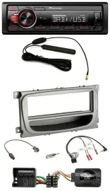 Автомагнитола Pioneer 1-DIN, DAB, USB, для Ford Mondeo/S-Max (с 2007), серебристая, поддержка управления с руля