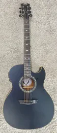 Dean Exhibition EX BKS Black Satin Thinline Acoustic Electric Cutaway Guitar