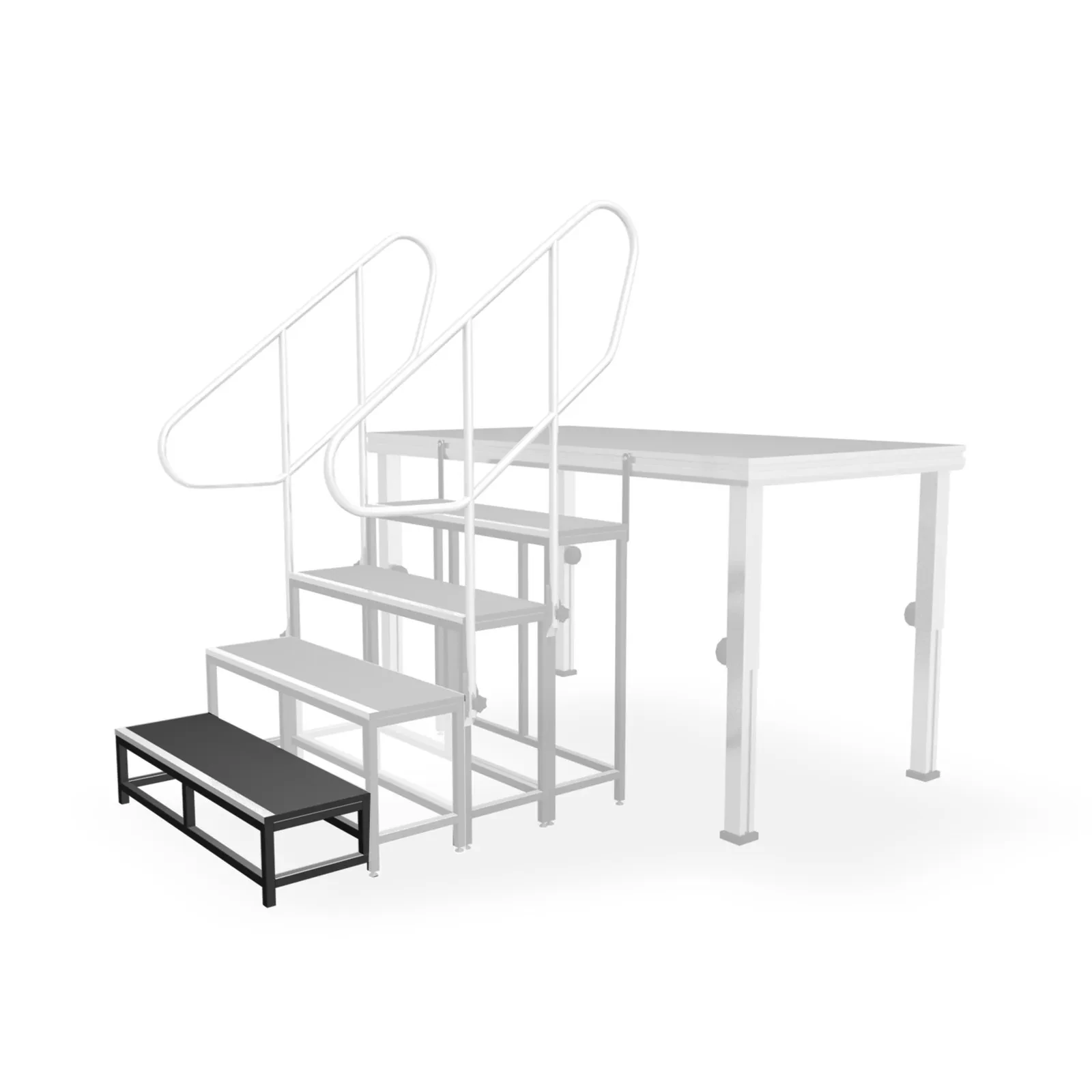 ALU-STAGE 20cm Treppe, Modulare Bühnentreppe, Indoor/Outdoor, 1m, 0.3m, 8.8kg