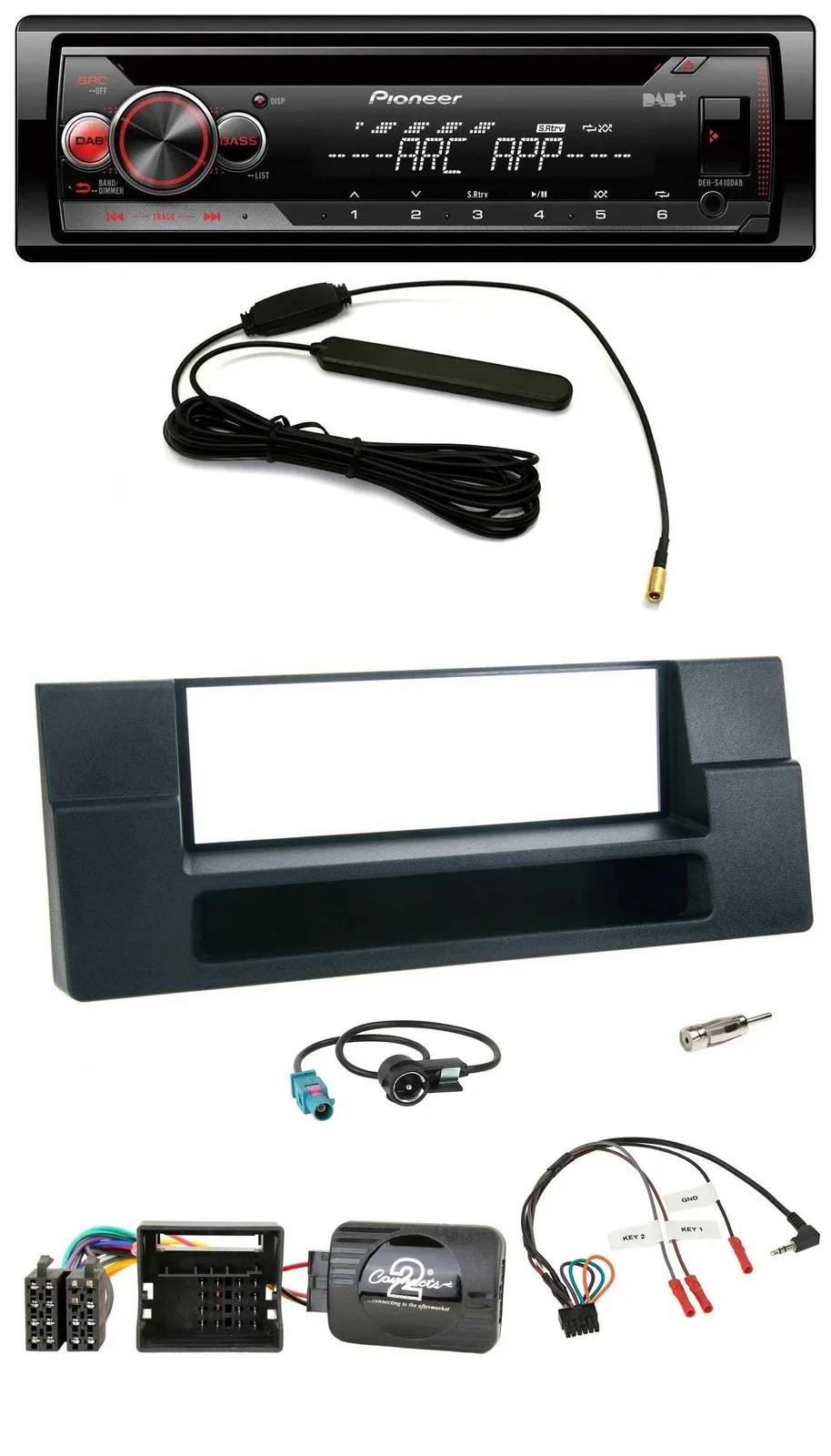 Pioneer CD USB Lenkrad DAB MP3 Autoradio für BMW 5er E39 X5 Quadlock Ablage