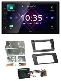 JVC DAB 2DIN MP3 Bluetooth USB Autoradio für Mercedes E-Klasse S211 03-09 Rubber