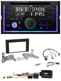 JVC Lenkrad USB 2DIN DAB Bluetooth CD Autoradio für Toyota Aygo ab 22 AB7 schwar
