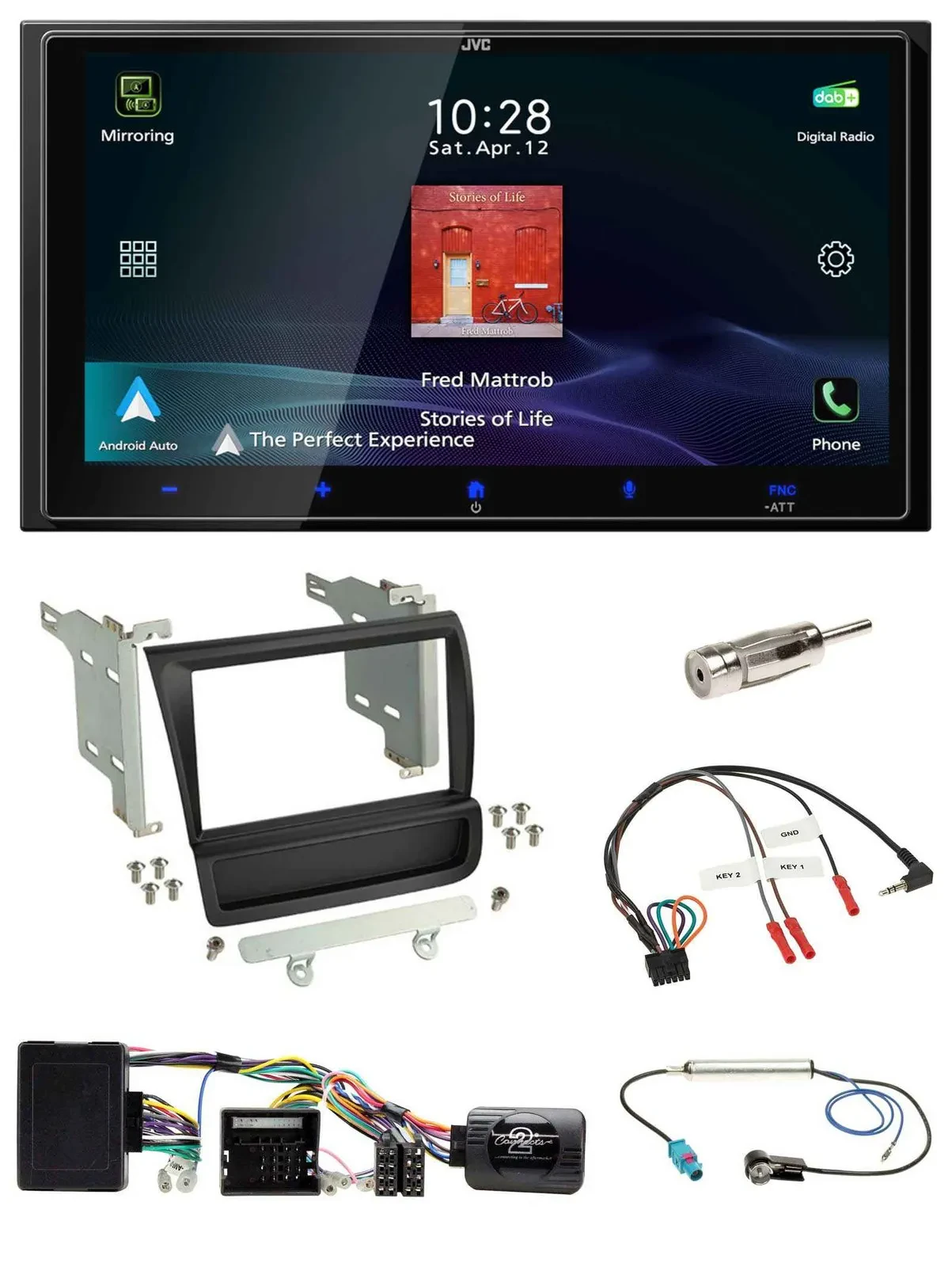 JVC USB Bluetooth 2DIN DAB Lenkrad Autoradio für Audi R8 42 2006-2015