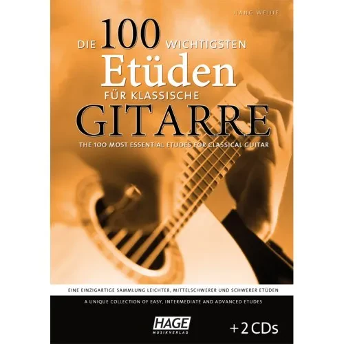 Hage - Die 100 wichtigsten Etüden für klassiche Gitarre (+2 CD's) | Neu