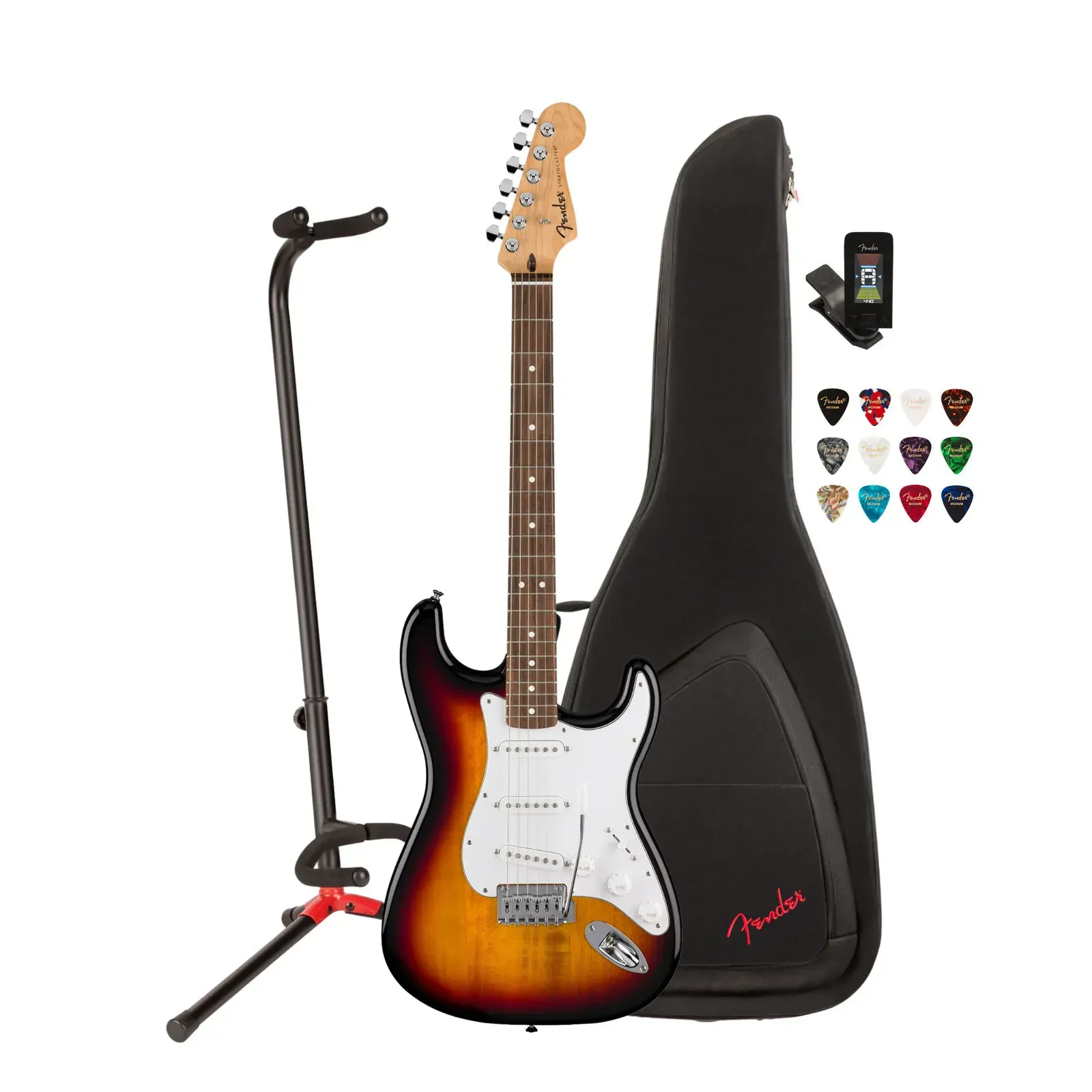Fender Standard Stratocaster Electric Guitar  Laurel Fingerboard Tuner and Picks