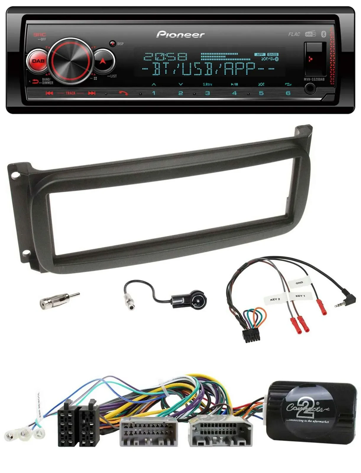 Pioneer Bluetooth USB Lenkrad DAB Autoradio für Chrysler Dofge RAM ab 2002