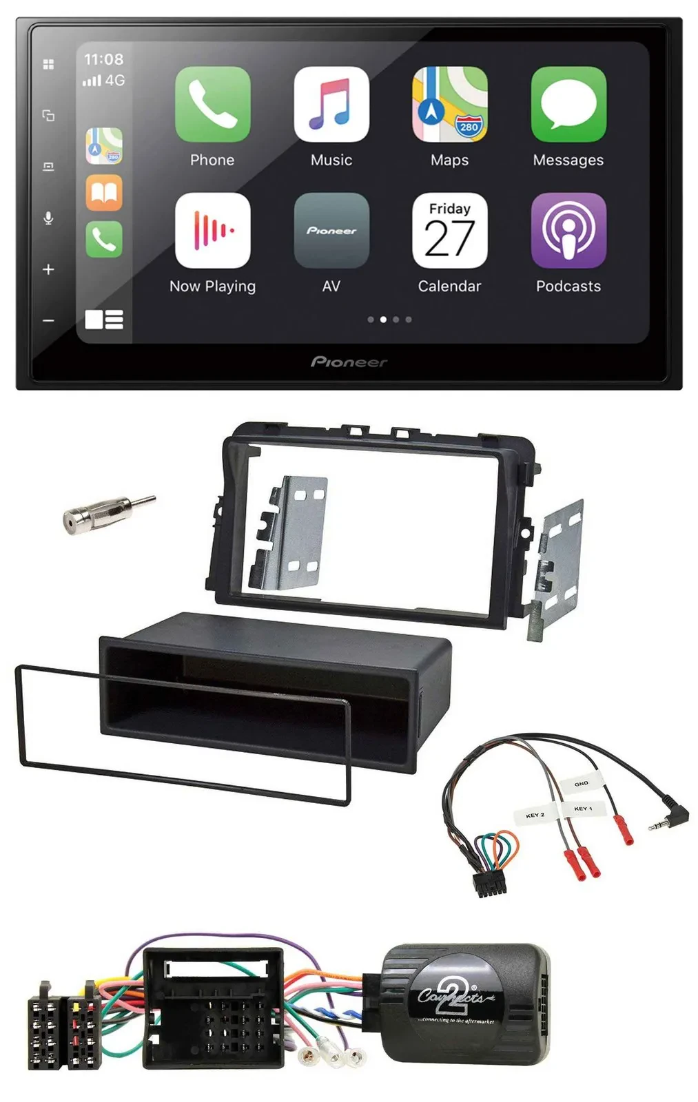 Pioneer Lenkrad Bluetooth DAB 2DIN USB Autoradio für Opel Vivaro 2011-2015