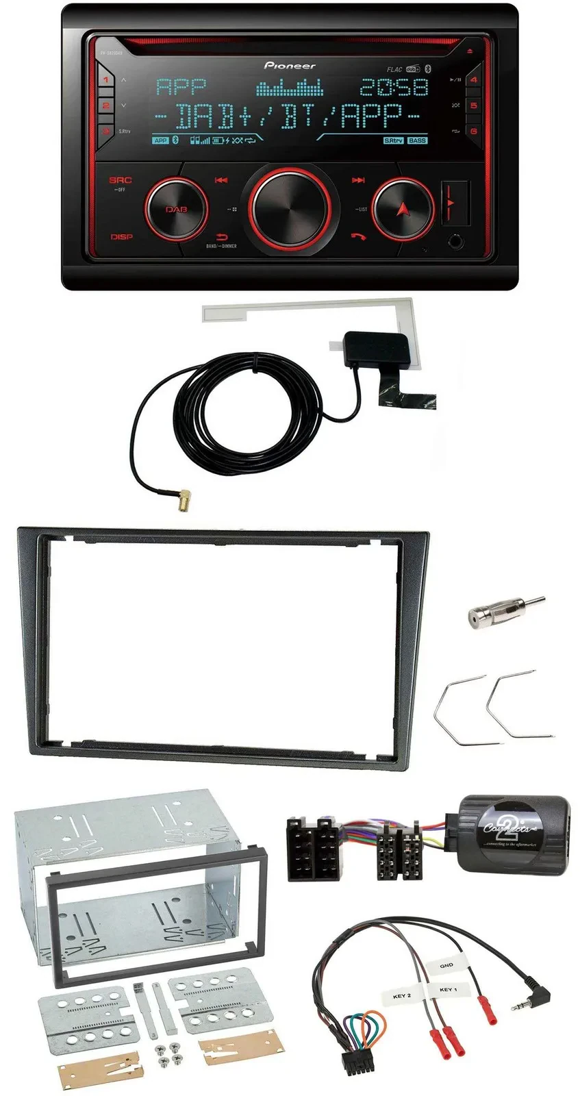 Pioneer 2DIN Lenkrad DAB USB CD Bluetooth Autoradio für Opel Corsa C 200-2004 ch