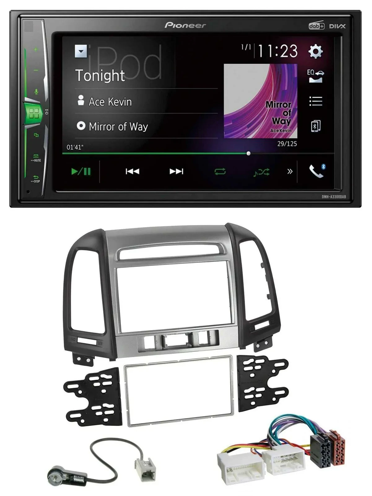 Автомагнитола Pioneer 2-DIN MP3 DAB USB Bluetooth для Hyundai Santa Fe 3