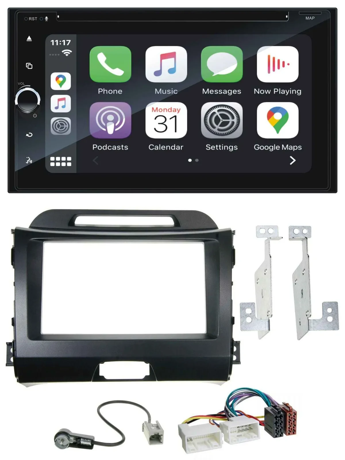 Автомагнитола для Kia Sportage 3 (2010–2015) Blaupunkt 2DIN, Bluetooth, DAB, USB, DVD, MP3