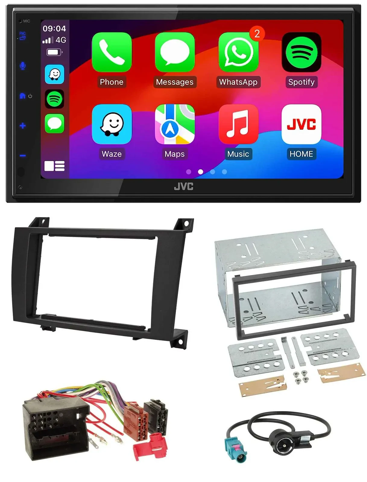 JVC Bluetooth USB MP3 2DIN DAB Autoradio für Mercedes SLK R171 2004-2011